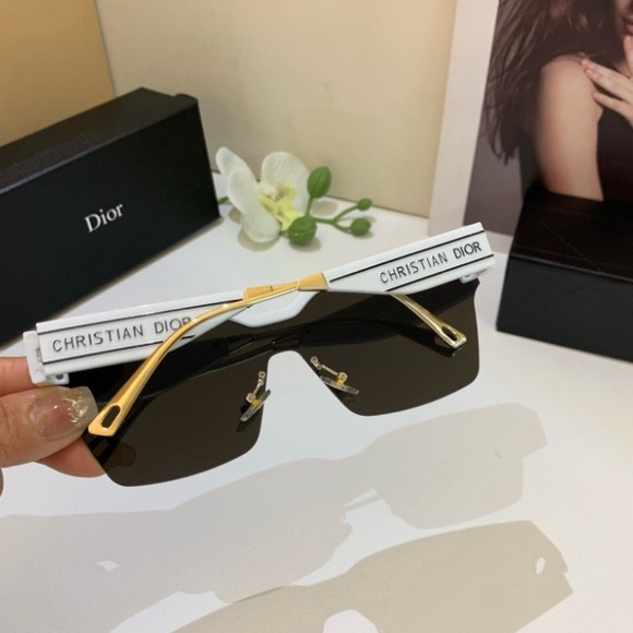 Dior White Shield Sunglasses with Silver Lenses main image 5